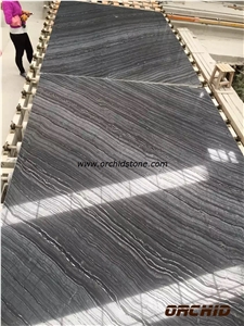 Black Antique Wooden Marble Honed Tiles & Slab, China Black Marble