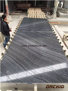 Black Antique Wooden Marble Honed Tiles & Slab