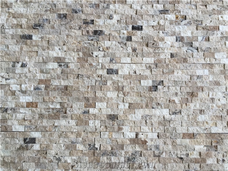 Philadelphia Travertine Splitface Mosaic, Cultured Stone, Ledge