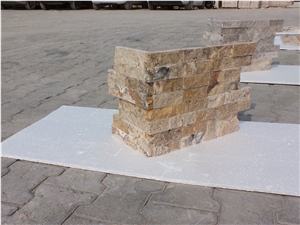 Scabas Travertine L Shape Corner/Split Face, Travertine Building Stone