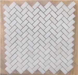 China Imperial White Marble Hexagon Mosaic, Oriental White Marble Mosaic Tiles