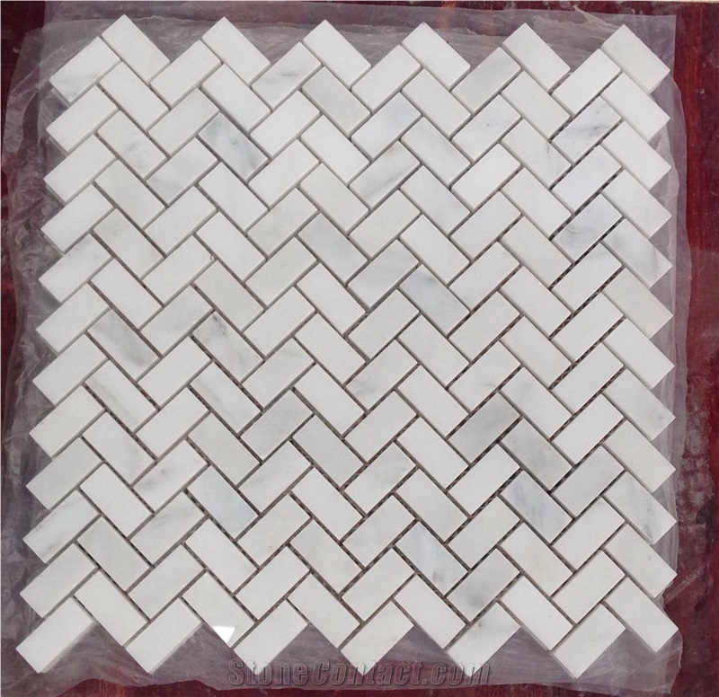 China Imperial White Marble Hexagon Mosaic, Oriental White Marble Mosaic Tiles