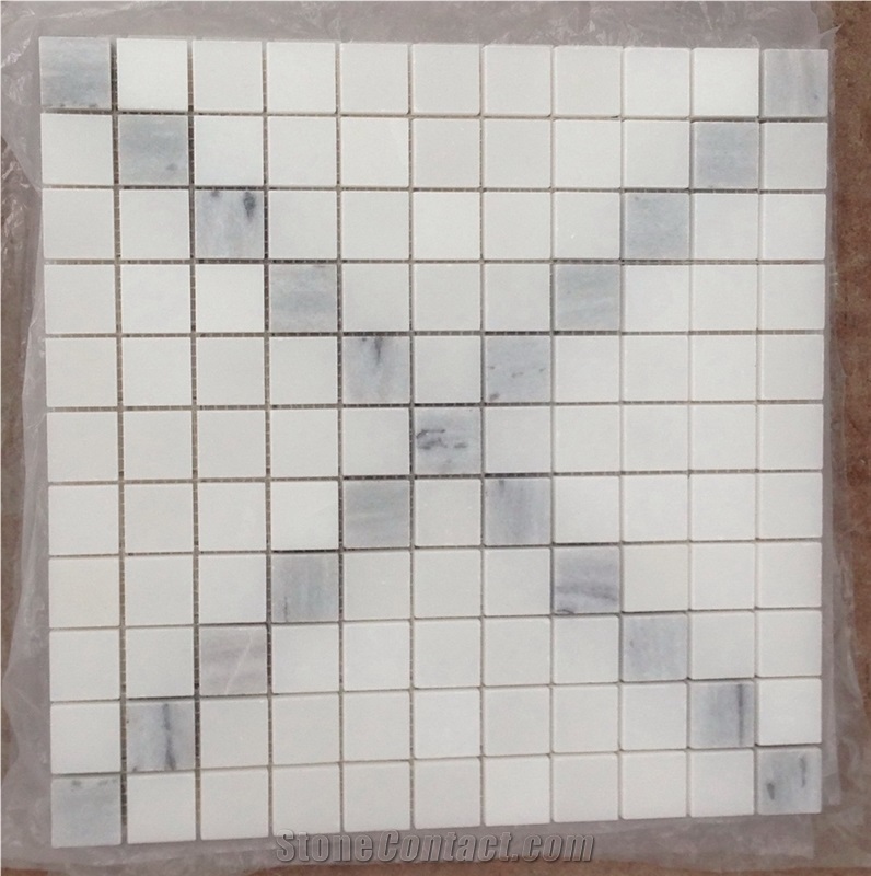 China Imperial White Marble Mosaic, Oriental White Marble Mosaic Tiles