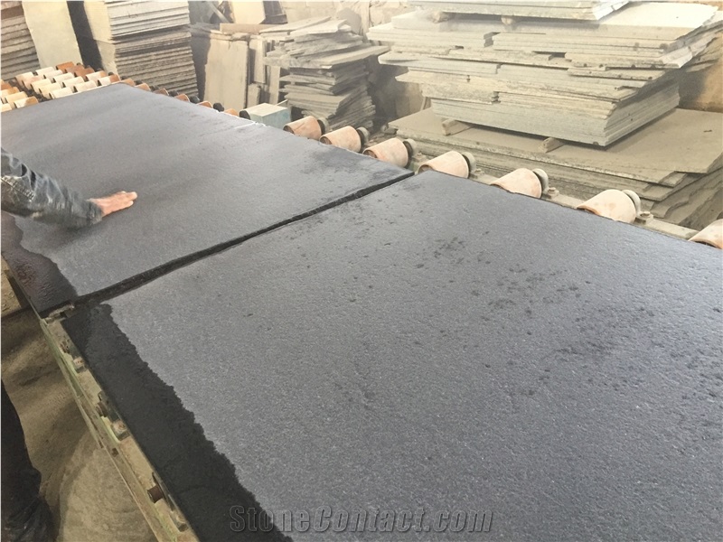 China Black Granite Flamed Tiles,Absolute Black,Granite Floor Tiles,New China Black