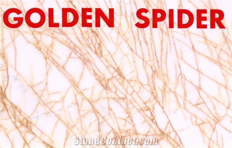 Golden Spider Marble Tiles & Slabs, White Polished Marble Floor Tiles
