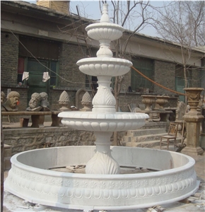 China Hunan White Marble Garden Fountains, China Marble Water Features, Exterior Fountains, Sculptured Fountains