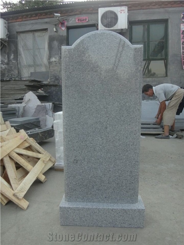 G603 Light Grey Granite Tombstones, China Cheap Grey Monument Design, Single Monuments in Russian Style