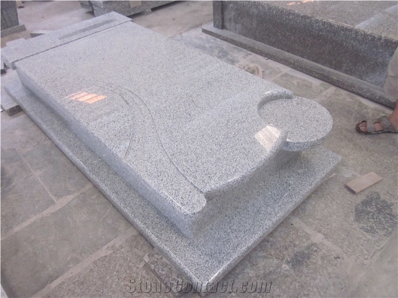 G603 Mountain Grey Granite Tombstones, China Cheap Grey Monument Design, Single Monuments in Poland Style
