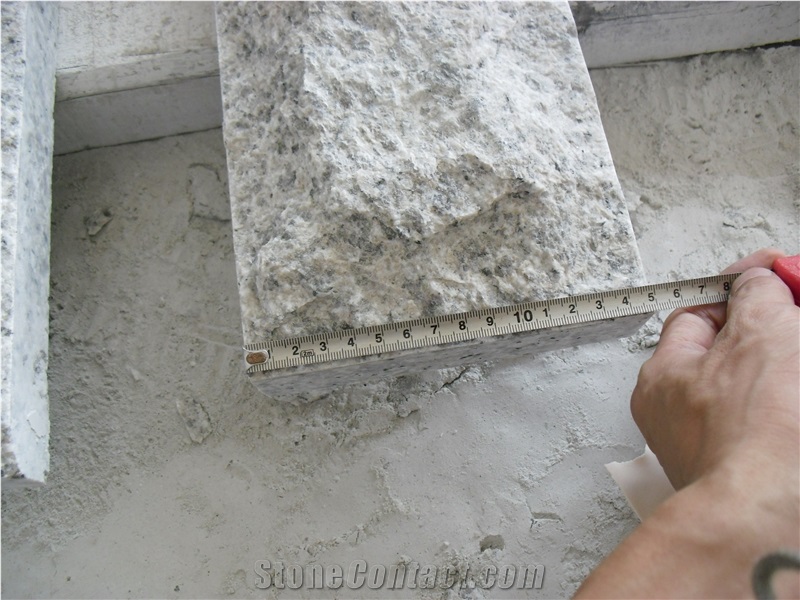 G655 White Granite Mushroom Stone Tiles, China Cheap White, Light Grey Granite Mushroom Wall Cladding, Grey Granite Mushroomed Cladding