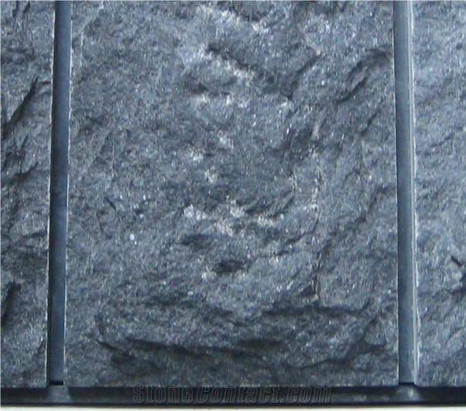 G684 Black Basalt Mushroom Stone Tiles, China Cheap Black Basalt Mushroom Wall Cladding, Black Basalt Mushroomed Cladding