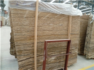 Golden Silk Marble Polished Slabs & Tiles, Turkey Gold Marble Slabs for Wall and Floor, Cheap Brown Marble with Dark Lines