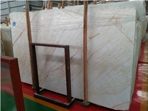 Golden Spider Marble Polished Slabs & Tiles, Greece Golden Marble Slabs for Wall and Floor, White Marble with Yellow Heavy Veins/Lines