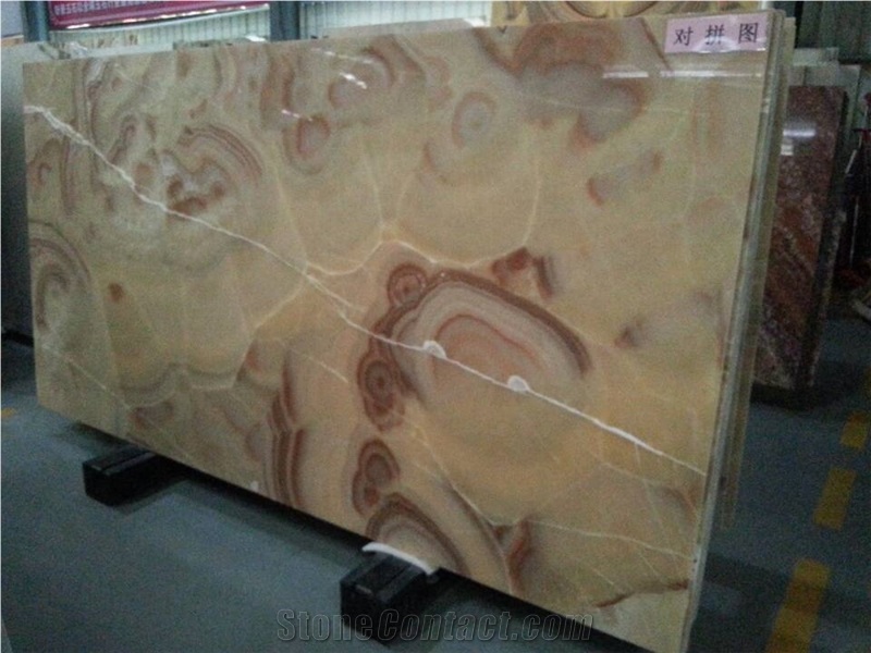 Iran Popular Luxury Orange Brown Onyx Polished Slabs & Tiles for Niche Wall, Special Pattern Interesting Natural Building Stone Flooring,Feature Wall,Clading, Hotel Lobby Project Decoration