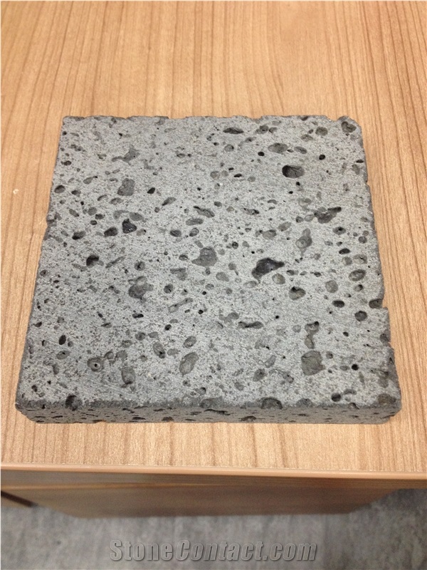 Lava Stone Machine Cut Floor Tiles, Dark Grey, Black Basalt Tiles, China Cheap Lava Stone Tiles