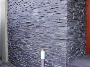 Natural Slate Pencil Charcoal Panel Grey Slate Cultured Stone for Wall