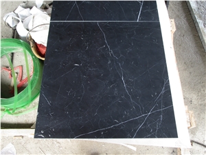 Nero Marquina Marble Honed Slabs & Tiles, China Black Color Marble Tiles for Wall and Floor, Cheap Black Marble