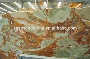 Pakistan Popular Luxury Green Onyx Polished Tiles & Slabs, Natural Building Stone Onyx with Brown Veins/Lines, Flooring,Feature Wall,Clading, Hotel Lobby, Bathroom, Living Room Project Decoration