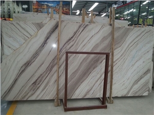 Toronto Brown Marble Polished Slabs & Tiles, Indian White Marble Slabs for Wall and Floor, White Marble with Brown Lines