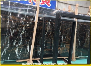 Black and Gold Marble Tiles & Slabs, China Portoro Marble Slabs