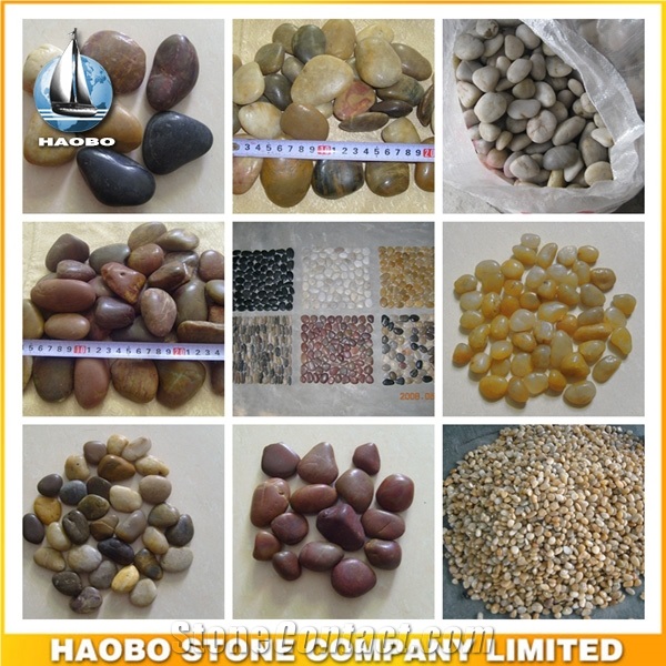 Decorative Granite Pebbles for Garden and Pavement Grey Color