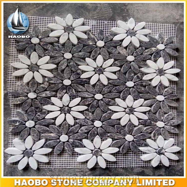 Marble Mosaic Tiles for Decoration Flower Design Wall Mosaic