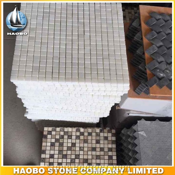 Polished Mosaic Tiles Wholesale Multicolor and White Cheap Prices