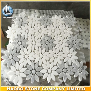 Quartzite Mosaic Tiles Wholesale Polished Artificial Stone Mosaic Wall Tiles Flower Design