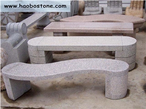 Wanxia Red Marble Garden Bench, Sunglow Red Marble Bench