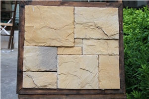 Beige Artificial Cultured Stone, Wall Cladding, Stacked Stone