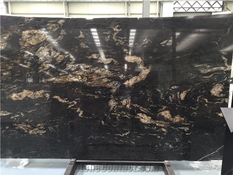 Black Cosmic Granite Top Grade Materials Tiles and Slabs, Polishing Walling and Flooring Wall Background Covering High Quality and Best Price Fast Delivery