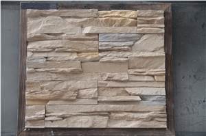 Brown Artificial Cultured Stone, Wall Cladding, Stacked Stone