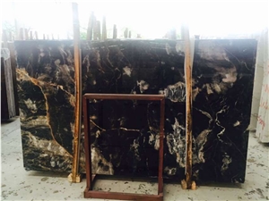 China New Arrival Black Marble Tile & Slab for Smoky Surface at Good Quality