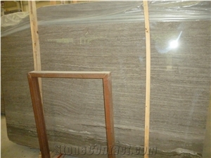 Chinese Hot Sale Brown Wooden Marble Slabs, Marble Flooring for Bathroom Decoration