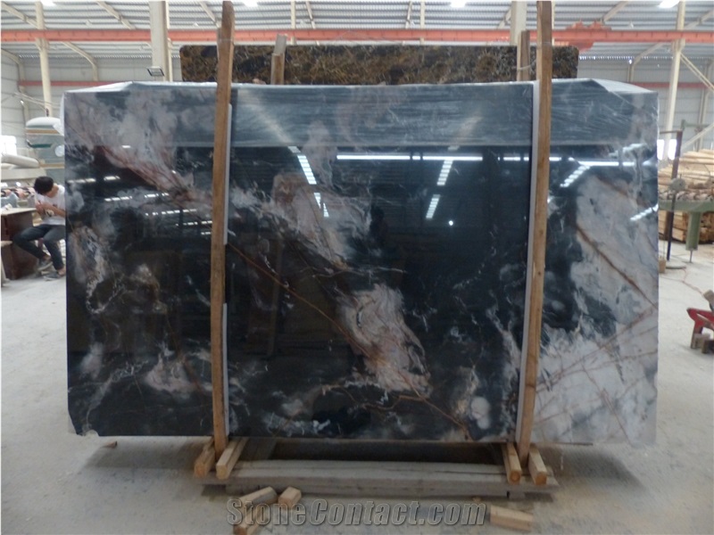 High Quality China Smoky Black Marble Slabs & Tiles,Black Marble Slab