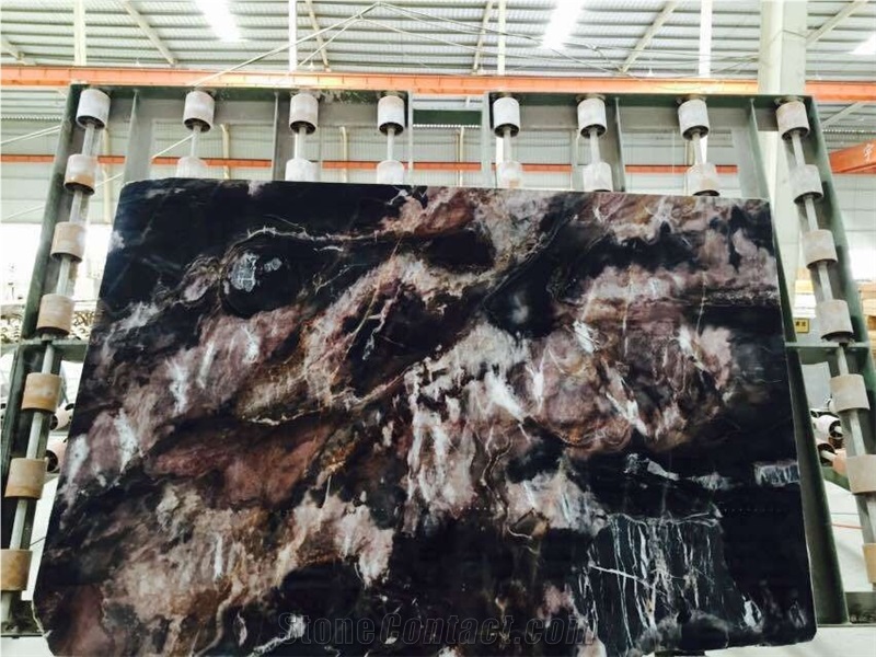 Hot Sell Natural Black Venice Marble Slabs for Wall, Brazil Black Marble