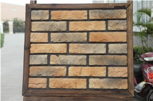 Orange Artificial Cultured Stone, Wall Cladding, Stacked Stone