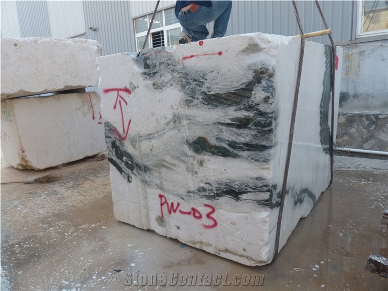 Top Quality New Products Panda White Marble Blocks