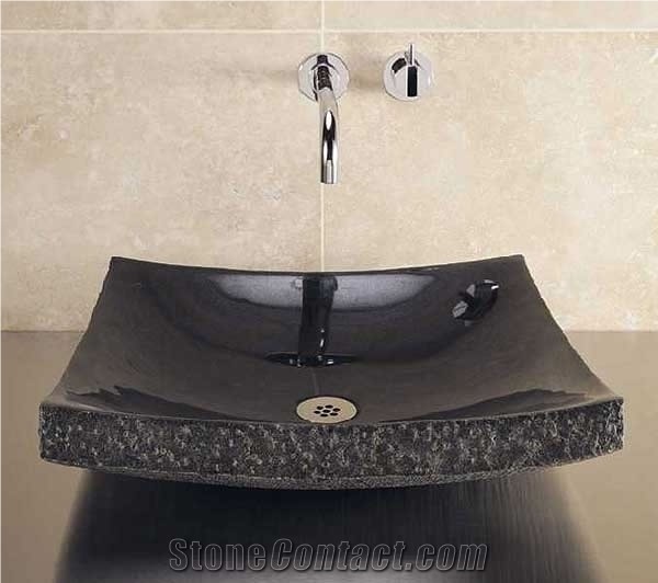 China Black Granite Sinks & Basins, Granite Kitchen Basins & Sinks, Washing Bowls
