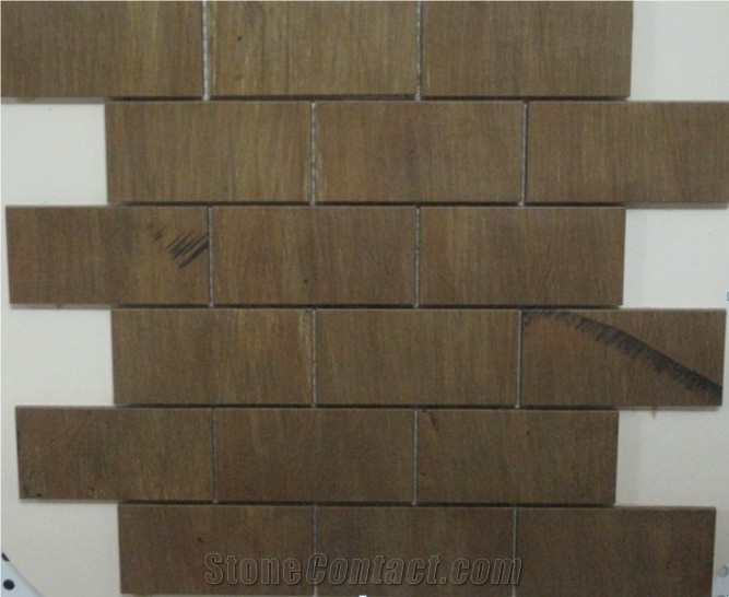 China Brown Slate Mosaic for Floor Paving and Wall Cladding,Wholesaler-Xiamen Songjia
