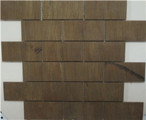 China Brown Slate Mosaic for Floor Paving and Wall Cladding,Wholesaler-Xiamen Songjia