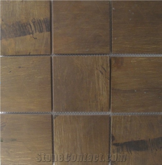 China Factory Brown Color Slate Mosaic for Floor Paving or Wall Cladding，Wholesaler-Xiamen Songjia