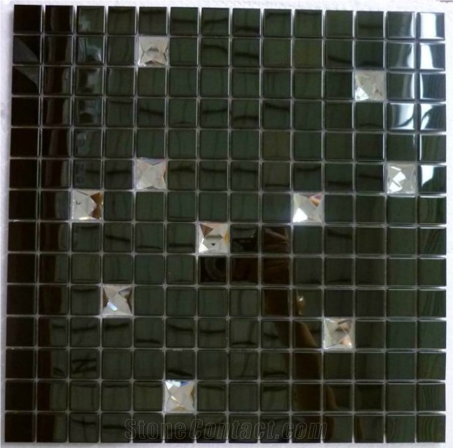 China Factory Price Metal Mosaic Tile for Floor Paving and Wall Cladding,Black Grid Stainless Steel Mosaic Design,Wholesaler-Xiamen Songjia