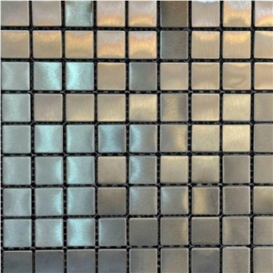 China Factory Price Metal Mosaic Tile for Floor Paving and Wall Cladding,Grid Silver Color Stainless Steel Mosaic Design,Wholesaler-Xiamen Songjia