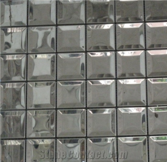 China Factory Silver Polished Square Shape Mental Mosaic Stianless Steel Mosaic for Floor Paving or Wall Cladding，Wholesaler-Xiamen Songjia