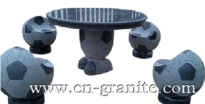 China Grey Granite Bench&Chair&Table,,Garden Bench&Chair&Table,Exterior Garden Table&Bench,Stone Table Sets,Outdoor Table&Bench,Exterior Furniture,Outdorr Chiars,Park Benches,Black&Grey Stone Chairs