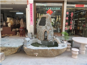 China Grey Natural Stone Garden Fountain Design for Garden Decoration,Wall Mounted Exterior Fountain,Wholesaler-Xiamen Songjia