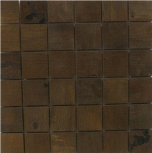 China Mosaic Factory, Brown Slate Mosaic for Floor Paving and Wall Cladding,Bathroom and Bedroom Pattern