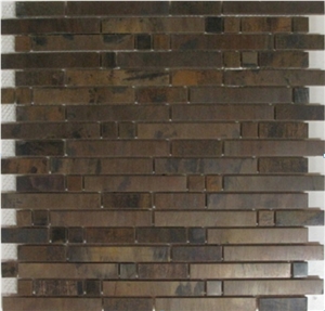 China Mosaic Factory, Brown Slate Mosaic for Floor Paving and Wall Cladding,Wholesaler-Xiamen Songjia