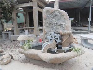 China Natural Stone Garden Fountain Design for Garden Decoration,Wall Mounted Exterior Fountain,Good Sale in Xiamen Songjia