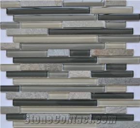 China Own Factory Crystal Galss,Slate Mosaic Tiles,Cut to Size for Floor Paving,Wall Cladding,Wholesaler-Xiamen Songjia